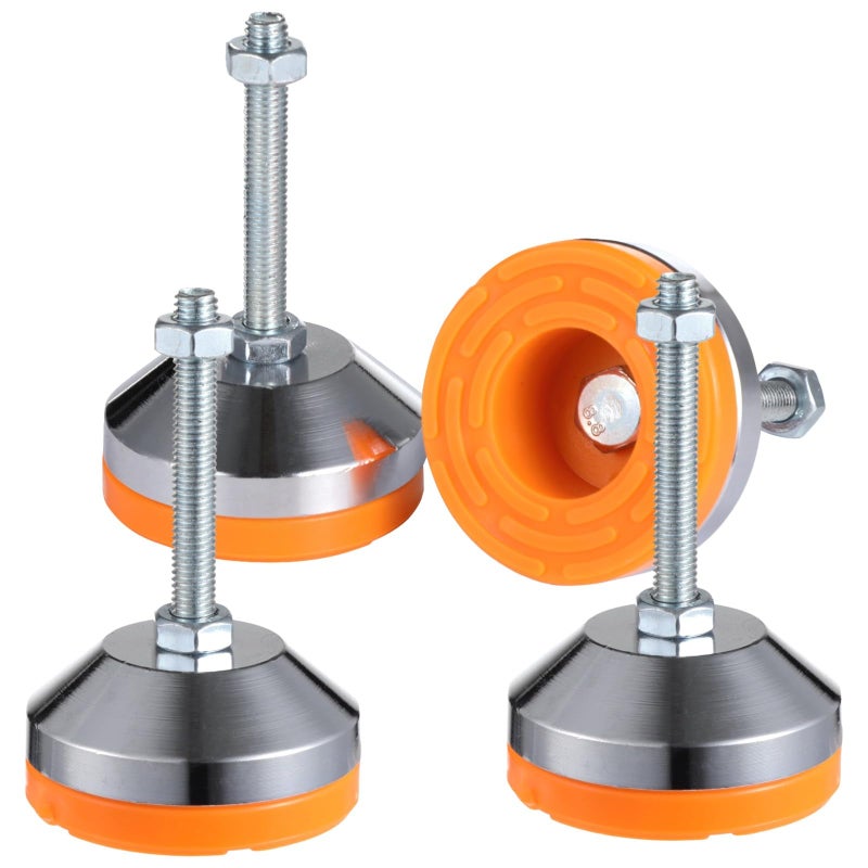 Lnrueg 4 PCS Heavy Duty Leveling Feet, Leg Leveler with Base, Adjustable Leveling Feet with M8 Thread, Great Load Capacity for Workbench Machine Cabinet, D60xM8x50 - Image 1